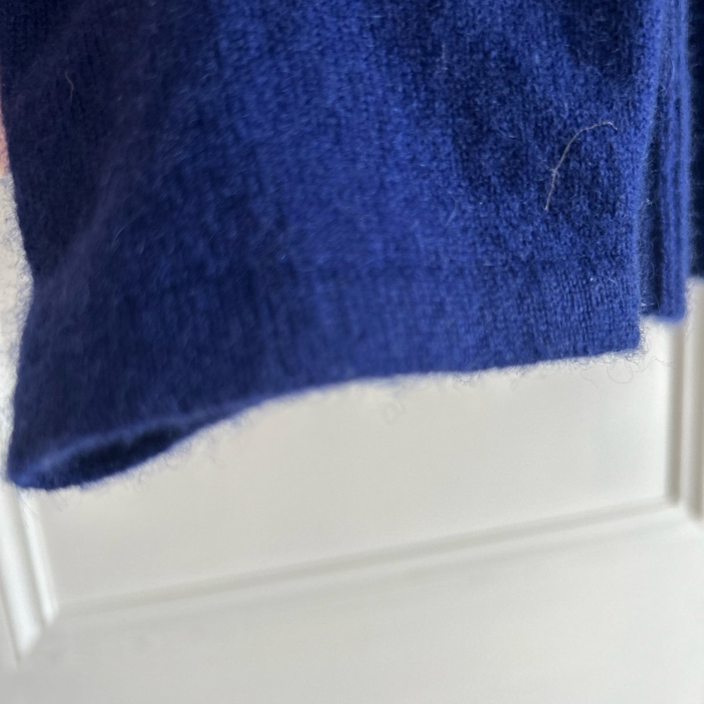 Isaac Mizrahi 100% cashmere Royal Blue Open Cardigan Size L - Picture 8 of 14